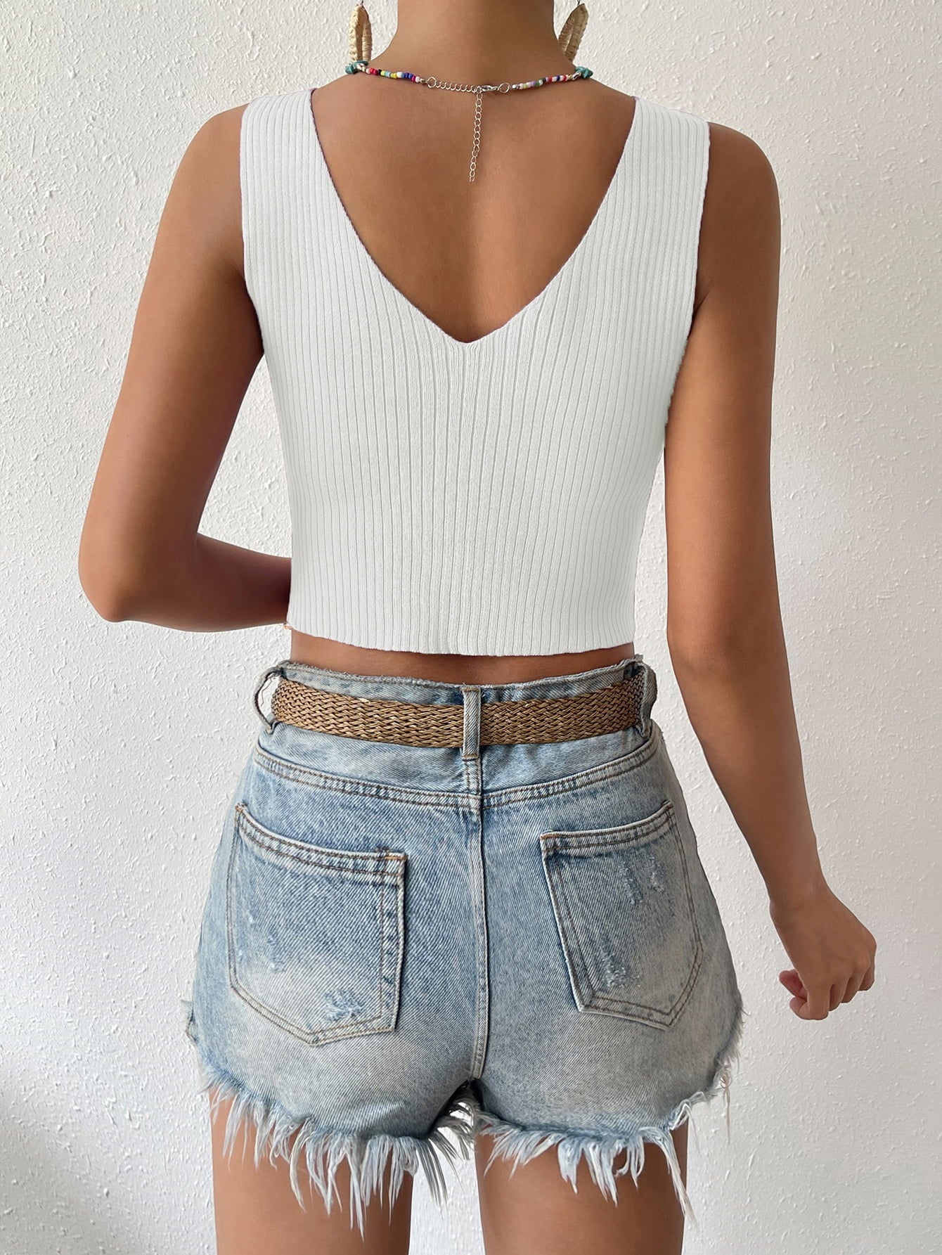 Twisted Cropped Knit Tank-Pimamour