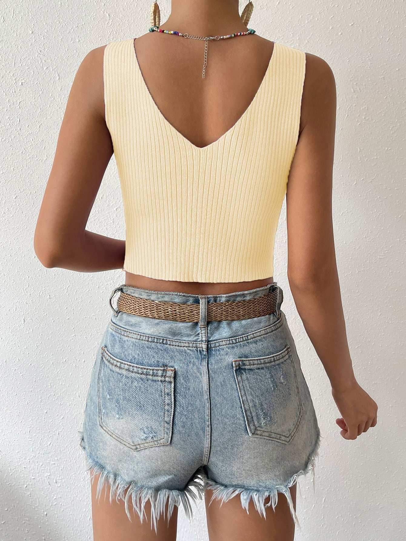 Twisted Cropped Knit Tank-Pimamour