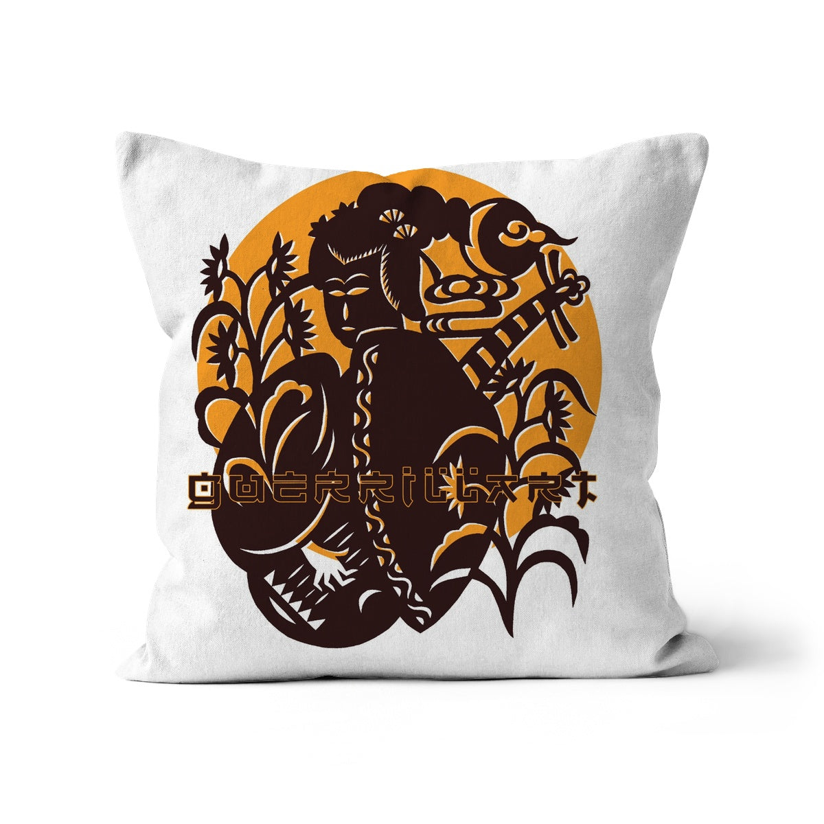 12 B - Chinese Paper Cutouts & Tales Cushion Pimamour Exclusive Inspired by Asian Traditional Art Pimamour