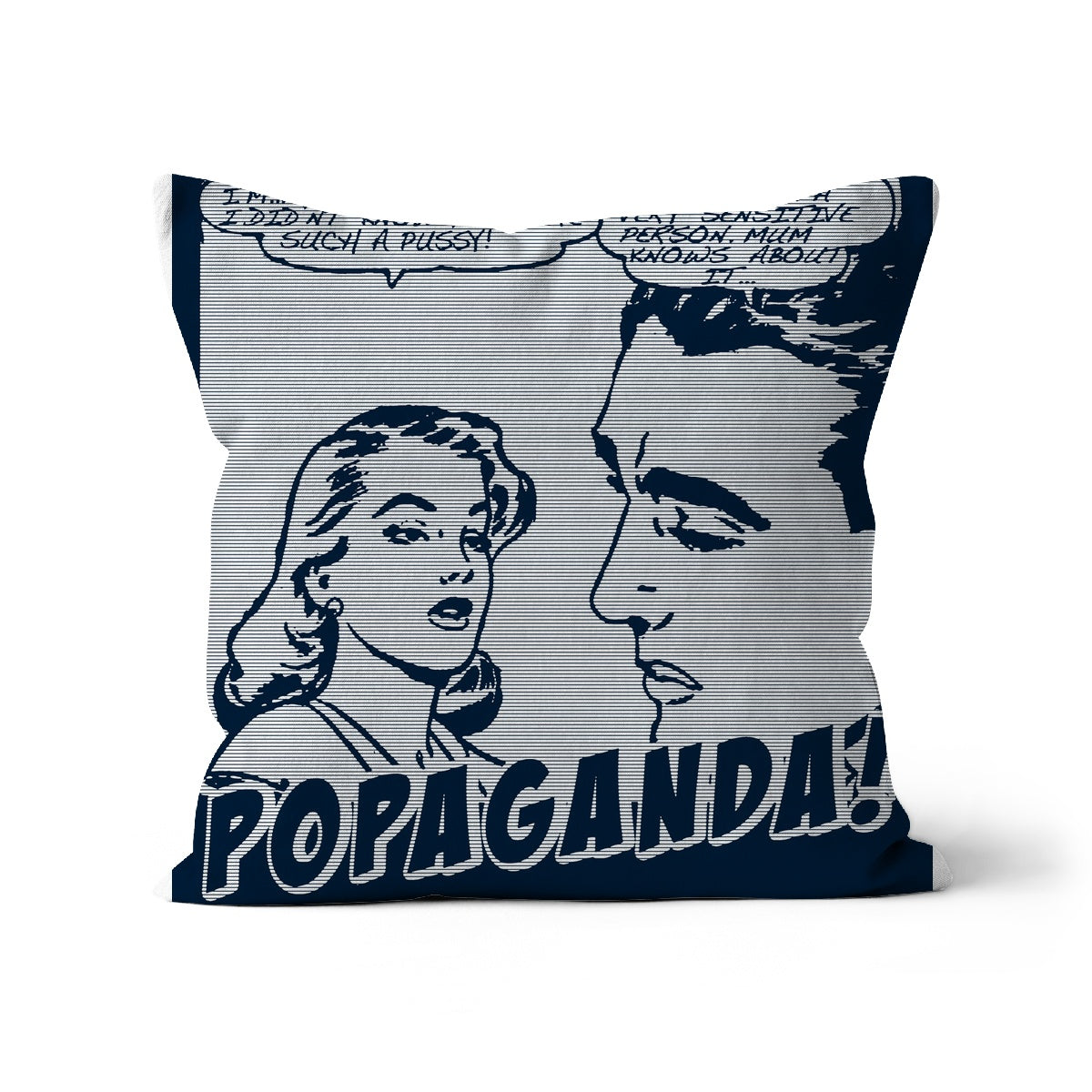 Popaganda Pop Art Vintage Comics 01 Mono Cushion Pimamour Exclusive Sarcastic & Ironic Lichtenstein-Like Design Pimamour