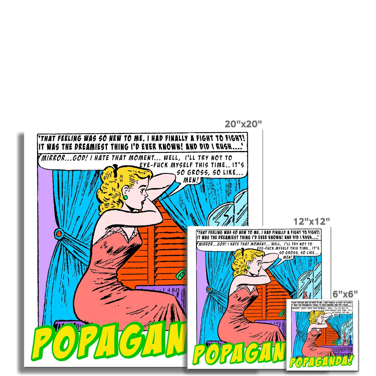 Popaganda Pop Art Vintage Comics 28 Fine Art Print Pimamour Exclusive Sarcastic & Ironic Lichtenstein-Like Design Pimamour