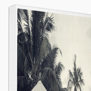 02B The lonely pool, the hidden beach and the palm tree - Faded colors Fine art photography print - Printed on  Eco Canvas Pimamour Original Pimamour