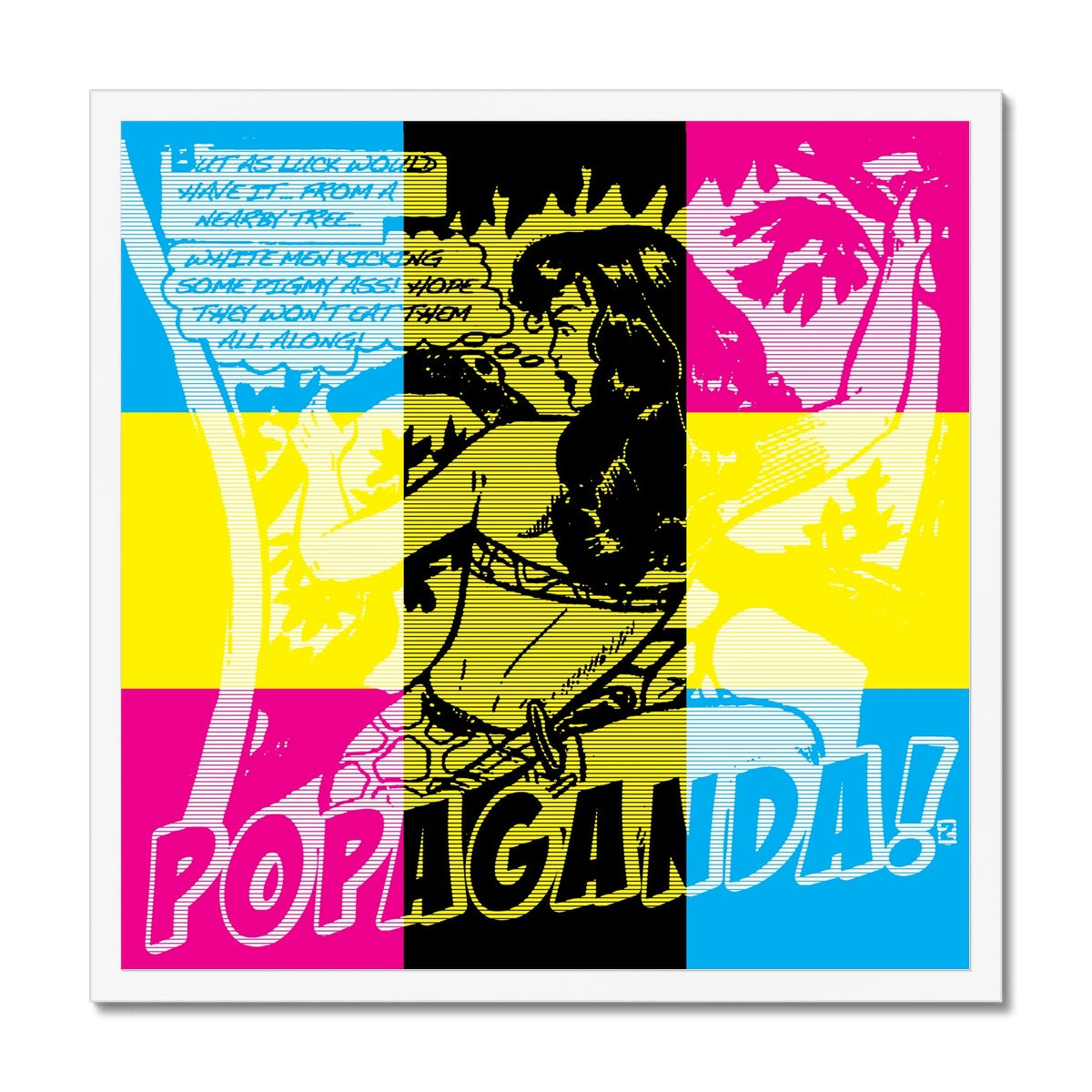 Popaganda Pop Art Vintage Comics 02 CMYK Framed Print Pimamour Exclusive Sarcastic & Ironic Lichtenstein-Like Design Pimamour