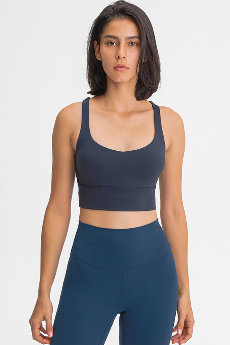 Double-Strap Cross-Back Sports Bra Pimamour