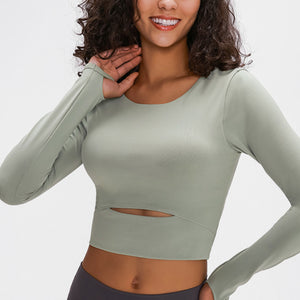 Long Sleeve Cropped Top With Sports Strap Pimamour