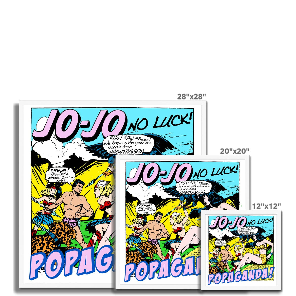 Popaganda Pop Art Vintage Comics 24 Framed Print Pimamour Exclusive Sarcastic & Ironic Lichtenstein-Like Design Pimamour