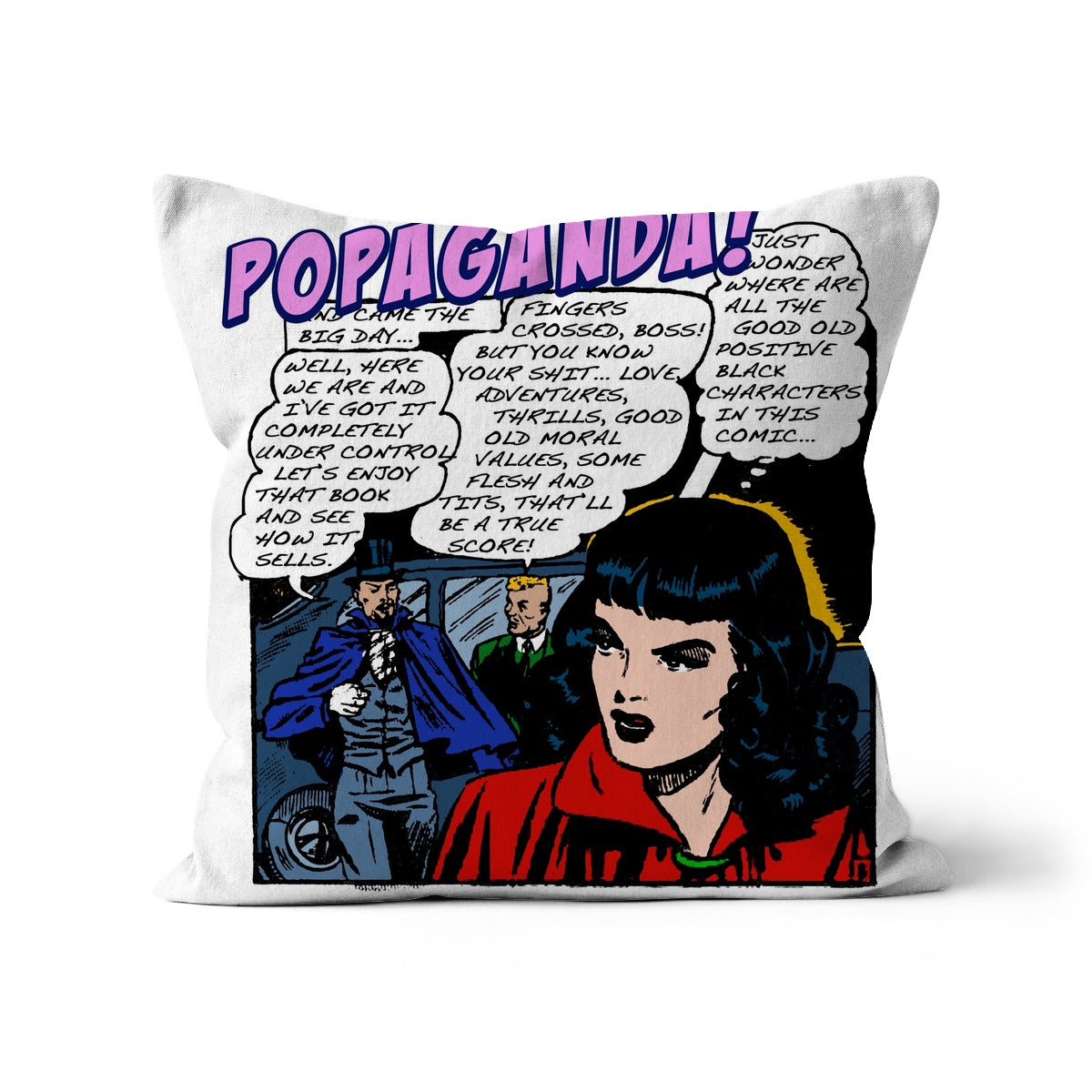 Popaganda Pop Art Vintage Comics 21 Cushion Pimamour Exclusive Sarcastic & Ironic Lichtenstein-Like Design Pimamour