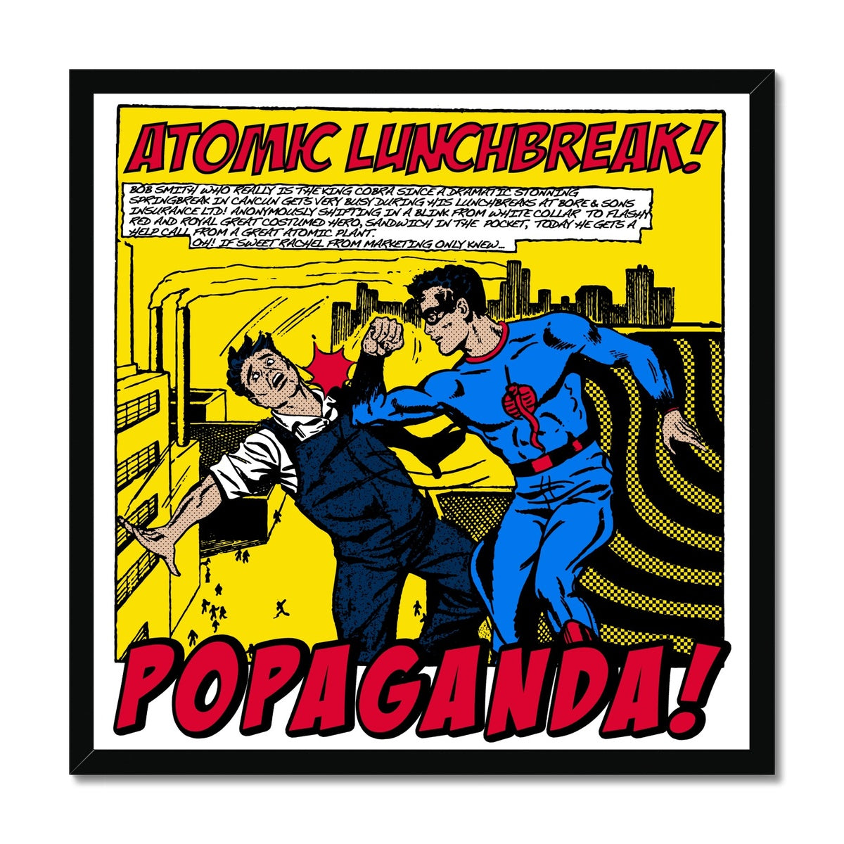 Popaganda Pop Art Vintage Comics 13 Framed Print Pimamour Exclusive Sarcastic & Ironic Lichtenstein-Like Design Pimamour