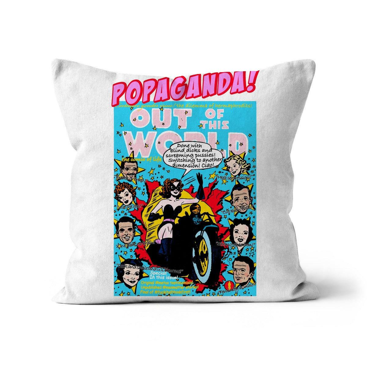 Popaganda Pop Art Vintage Comics 22 Cushion Pimamour Exclusive Sarcastic & Ironic Lichtenstein-Like Design Pimamour