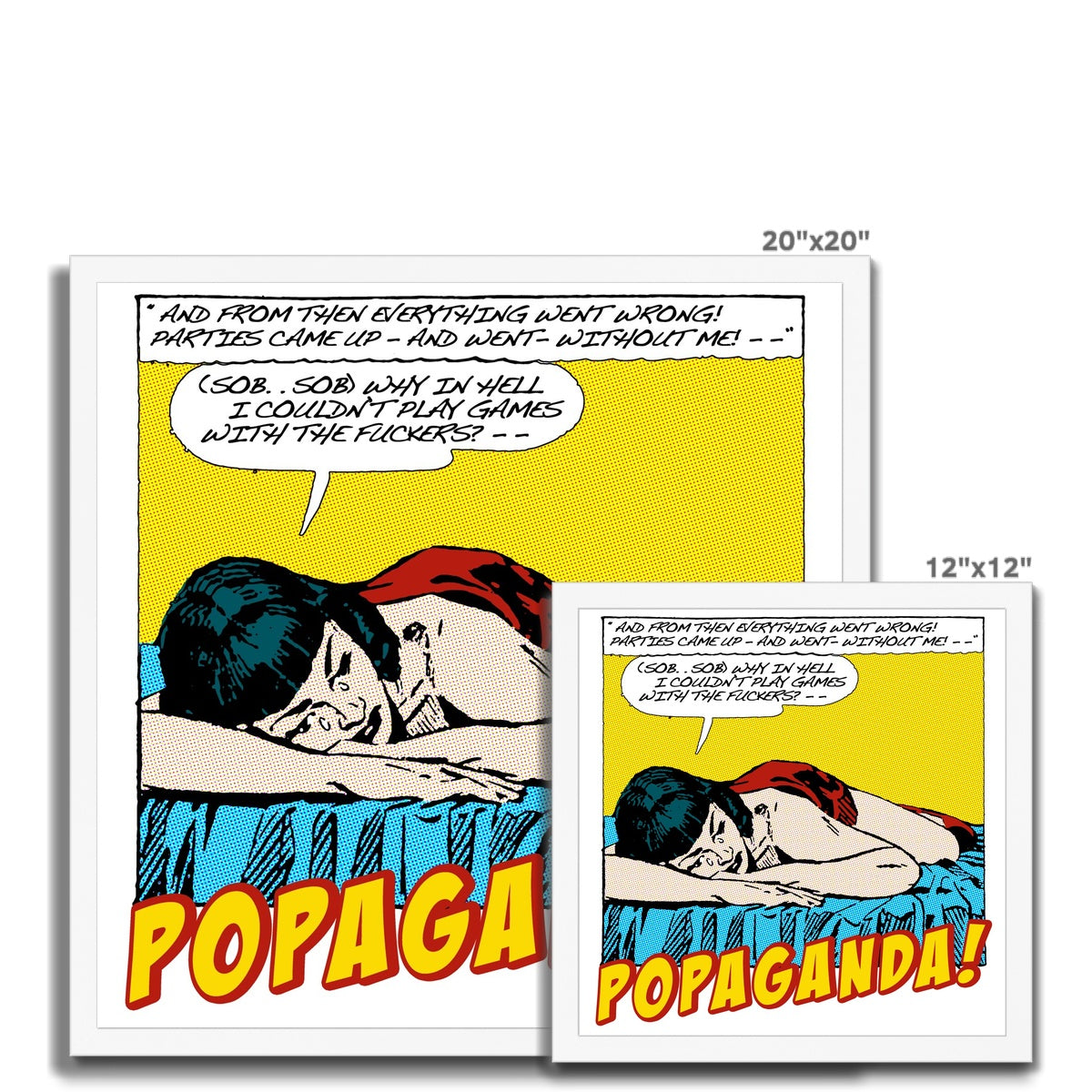 Popaganda Pop Art Vintage Comics 10 Framed Print Pimamour Exclusive Sarcastic & Ironic Lichtenstein-Like Design Pimamour