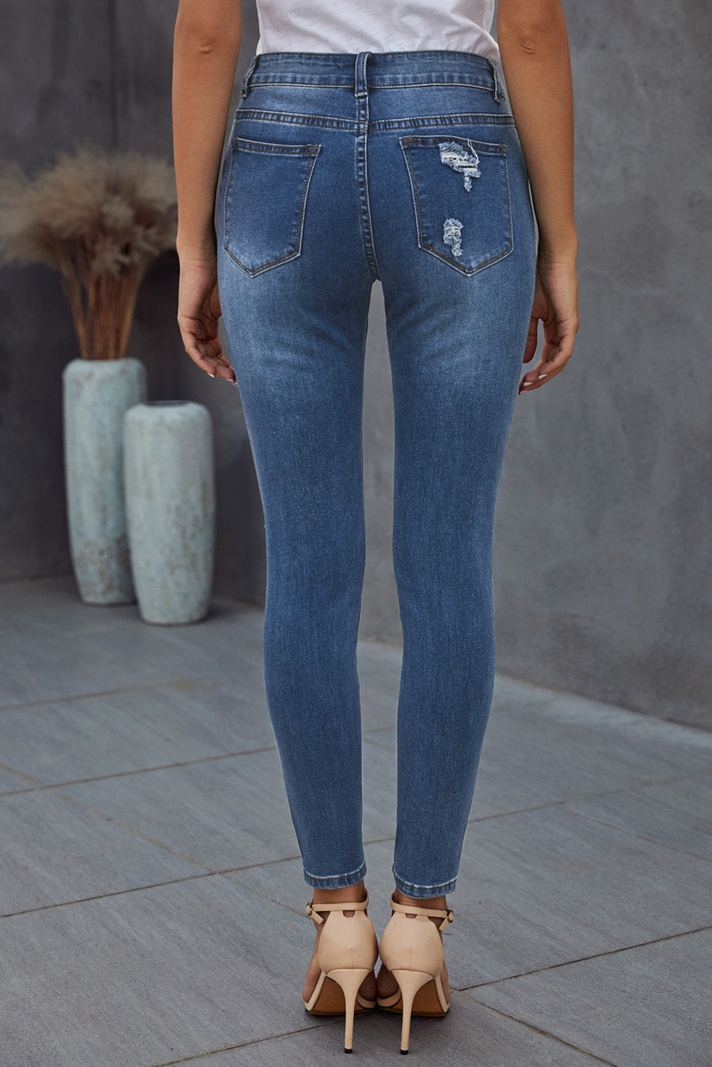 Vintage Skinny Ripped Jeans Pimamour