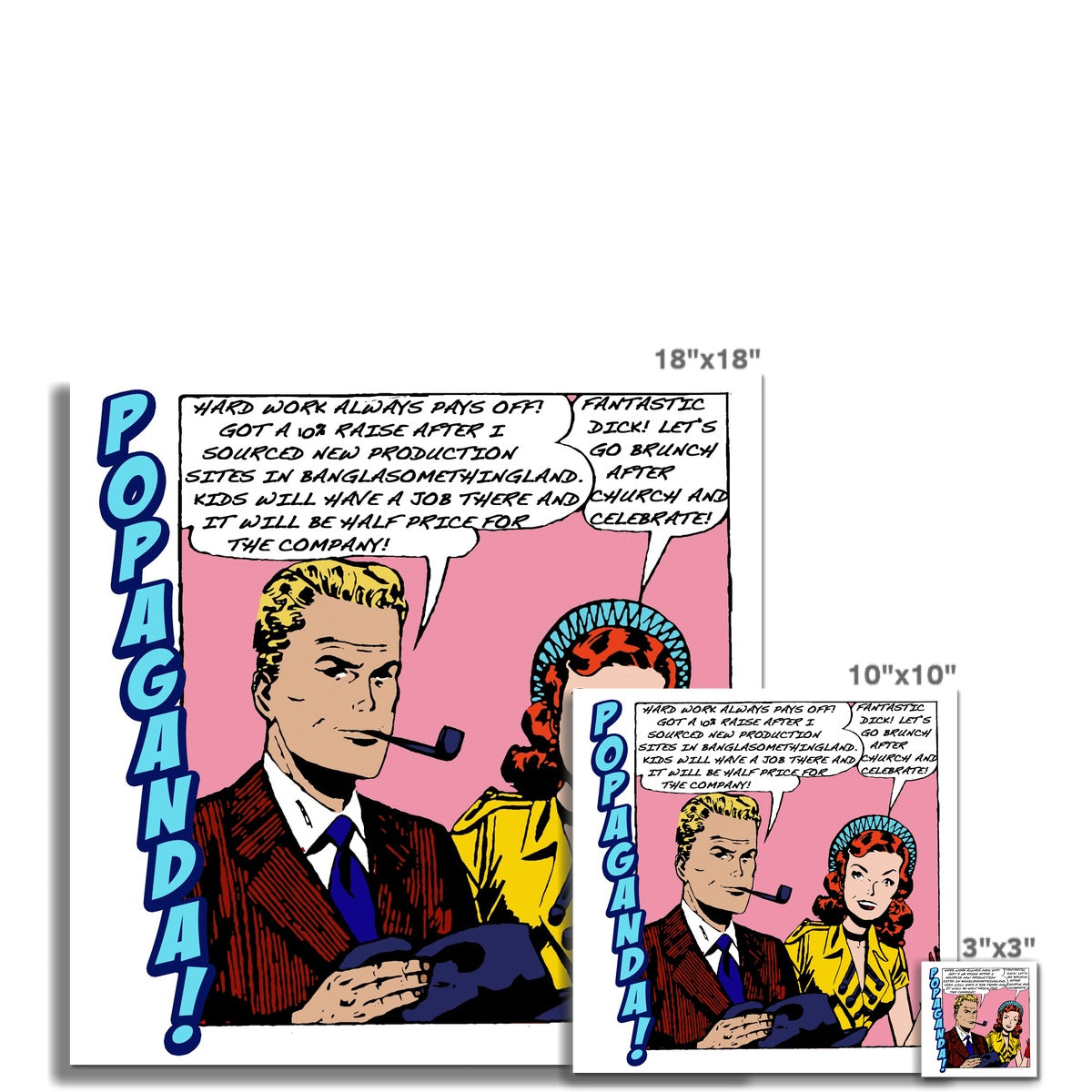 Popaganda Pop Art Vintage Comics 20 C Type Pimamour Exclusive Sarcastic & Ironic Lichtenstein-Like Design Pimamour