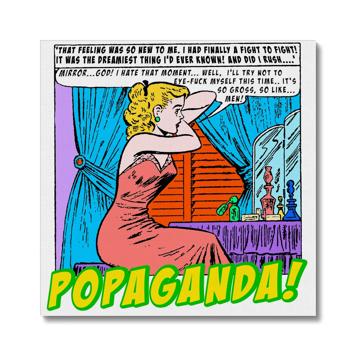 Popaganda Pop Art Vintage Comics 28 Canvas Pimamour Exclusive Sarcastic & Ironic Lichtenstein-Like Design Pimamour