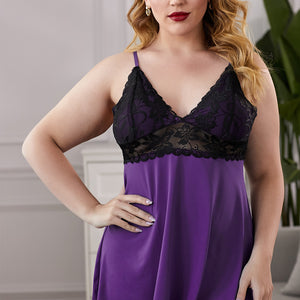 Lace See-Through Plus Size Chemise Pimamour