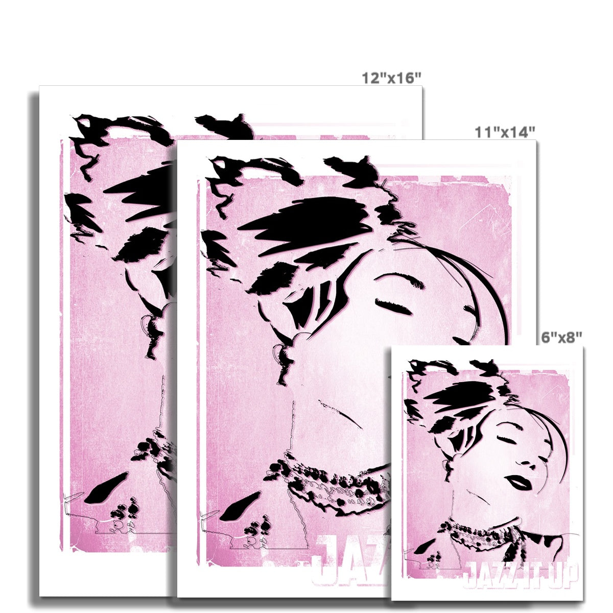 01 Pink Jazz It Up Fine Art Print Pimamour Exclusive Lady Jazz Singer Music Poster Art Pimamour