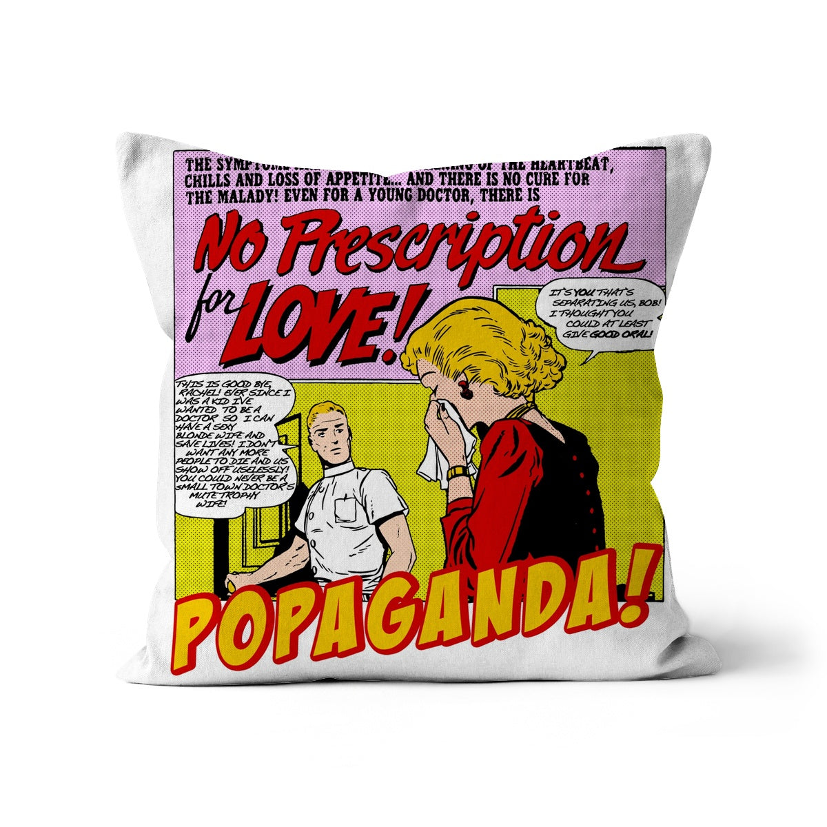 Popaganda Pop Art Vintage Comics 14 Cushion Pimamour Exclusive Sarcastic & Ironic Lichtenstein-Like Design Pimamour