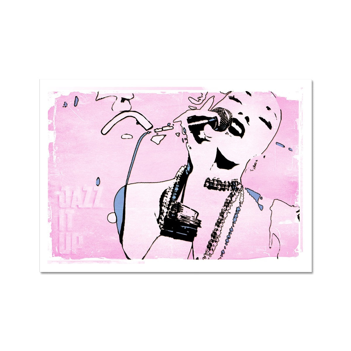 02 Pink Jazz It Up Fine Art Print Pimamour Exclusive Lady Jazz Singer Music Poster Art Pimamour