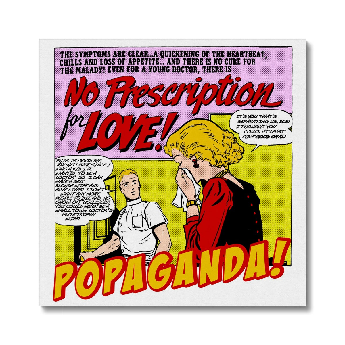 Popaganda Pop Art Vintage Comics 14 Canvas Pimamour Exclusive Sarcastic & Ironic Lichtenstein-Like Design Pimamour