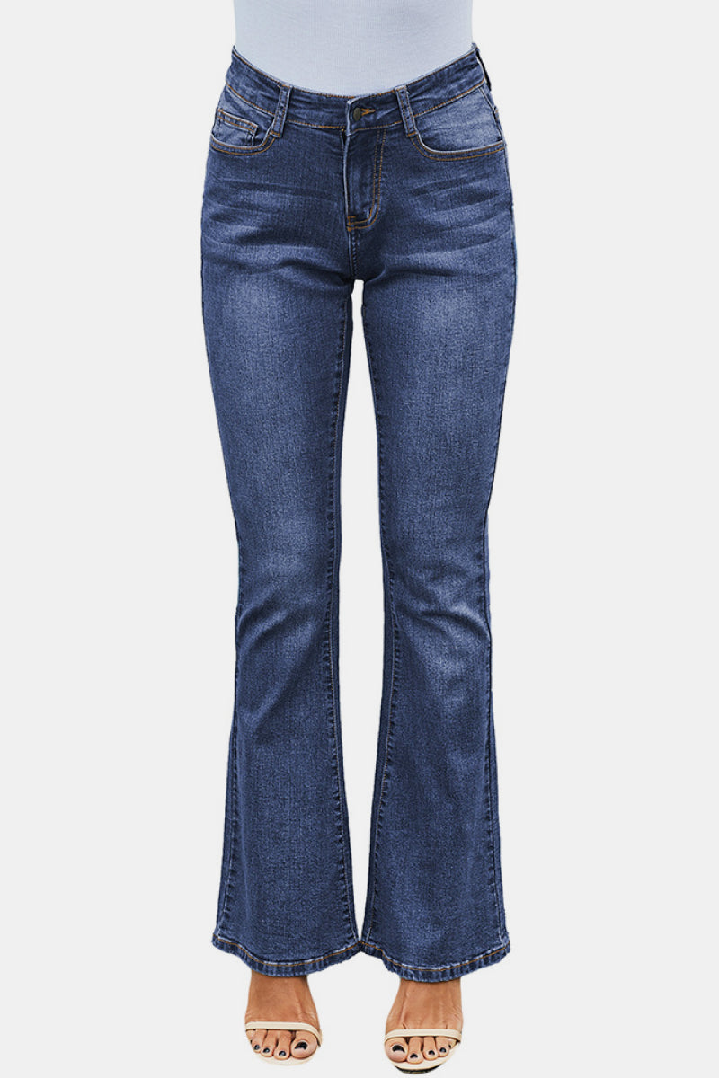 High Rise Flare Skinny Jeans Pimamour