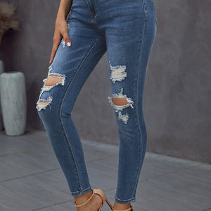 Vintage Skinny Ripped Jeans Pimamour