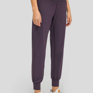 Wide Waistband Slant Pocket Pants Pimamour