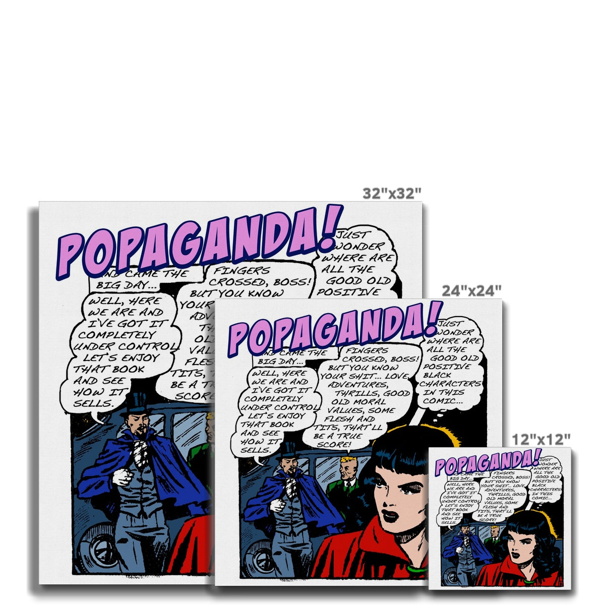 Popaganda Pop Art Vintage Comics 21 Canvas Pimamour Exclusive Sarcastic & Ironic Lichtenstein-Like Design Pimamour