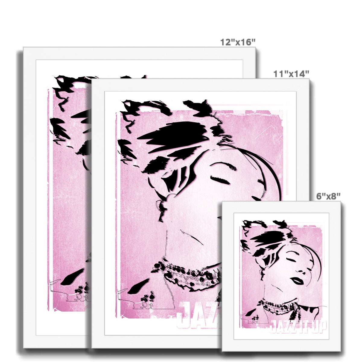 01 Pink Jazz It Up Framed Print Pimamour Exclusive Lady Jazz Singer Music Poster Art Pimamour