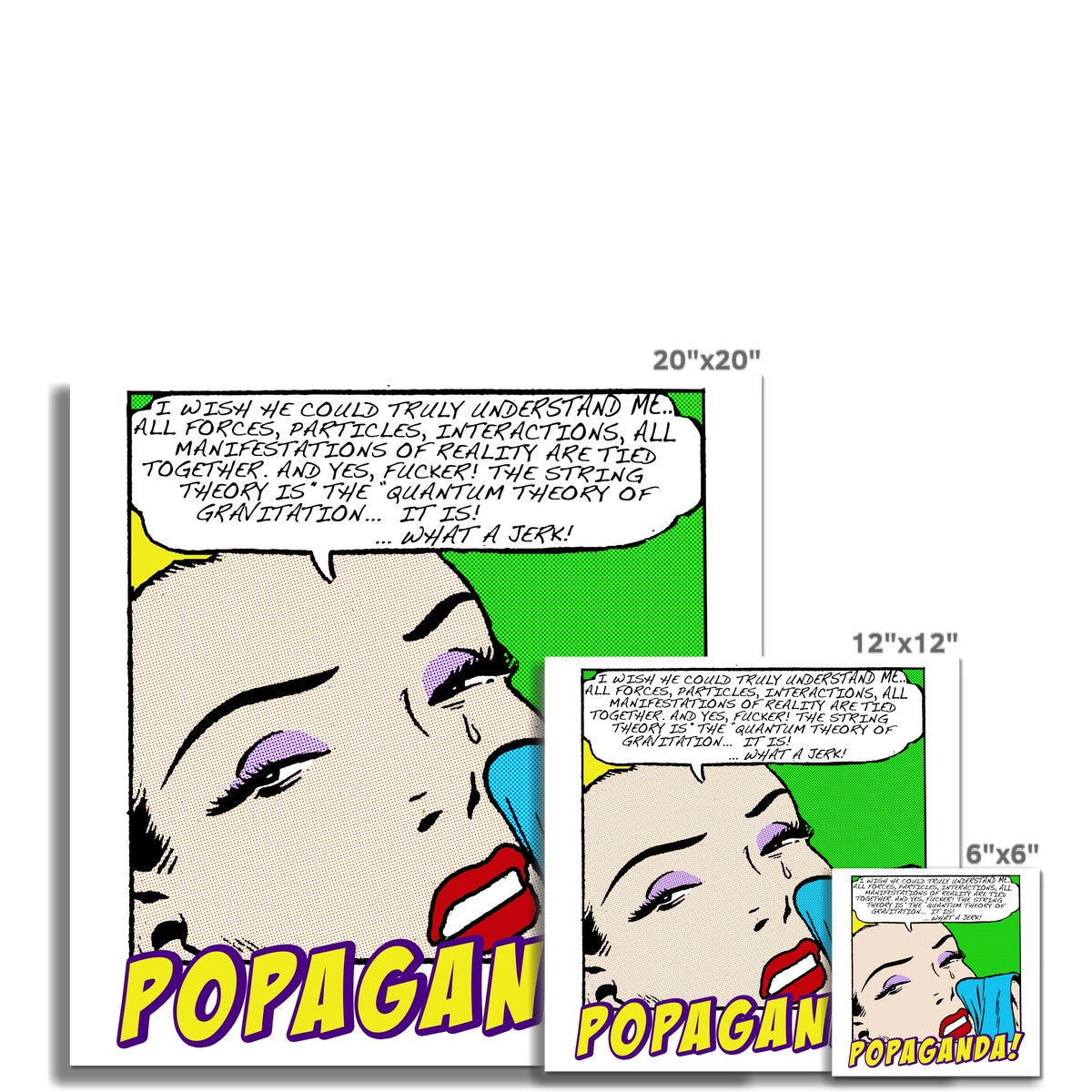 Popaganda Pop Art Vintage Comics 03 Fine Art Print Pimamour Exclusive Sarcastic & Ironic Lichtenstein-Like Design Pimamour