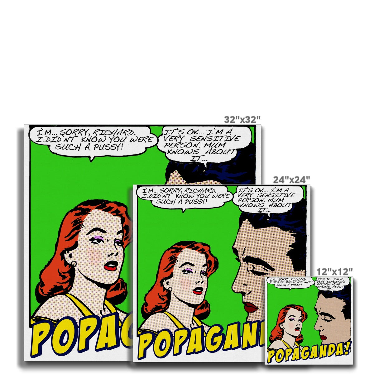 Popaganda Pop Art Vintage Comics 01 Canvas Pimamour Exclusive Sarcastic & Ironic Lichtenstein-Like Design Pimamour