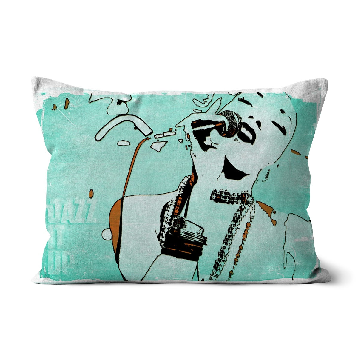 02 Green Jazz It Up Cushion Pimamour Exclusive Lady Jazz Singer Music Poster Art Pimamour