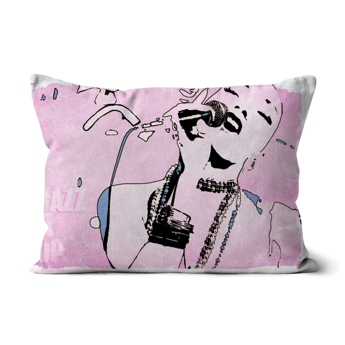 02 Pink Jazz It Up Cushion Pimamour Exclusive Lady Jazz Singer Music Poster Art Pimamour