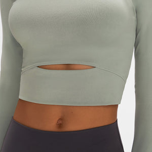 Long Sleeve Cropped Top With Sports Strap Pimamour