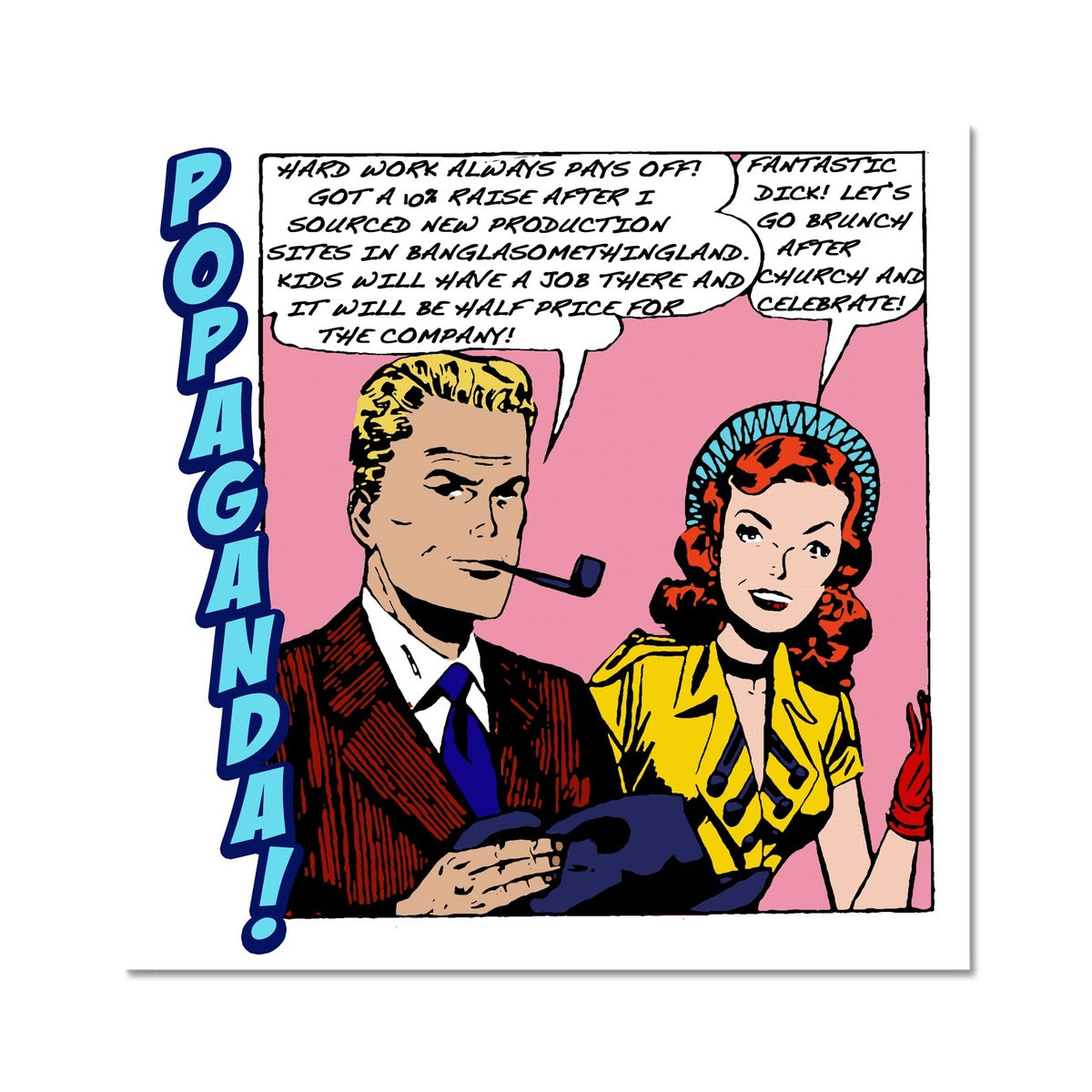 Popaganda Pop Art Vintage Comics 20 C Type Pimamour Exclusive Sarcastic & Ironic Lichtenstein-Like Design Pimamour