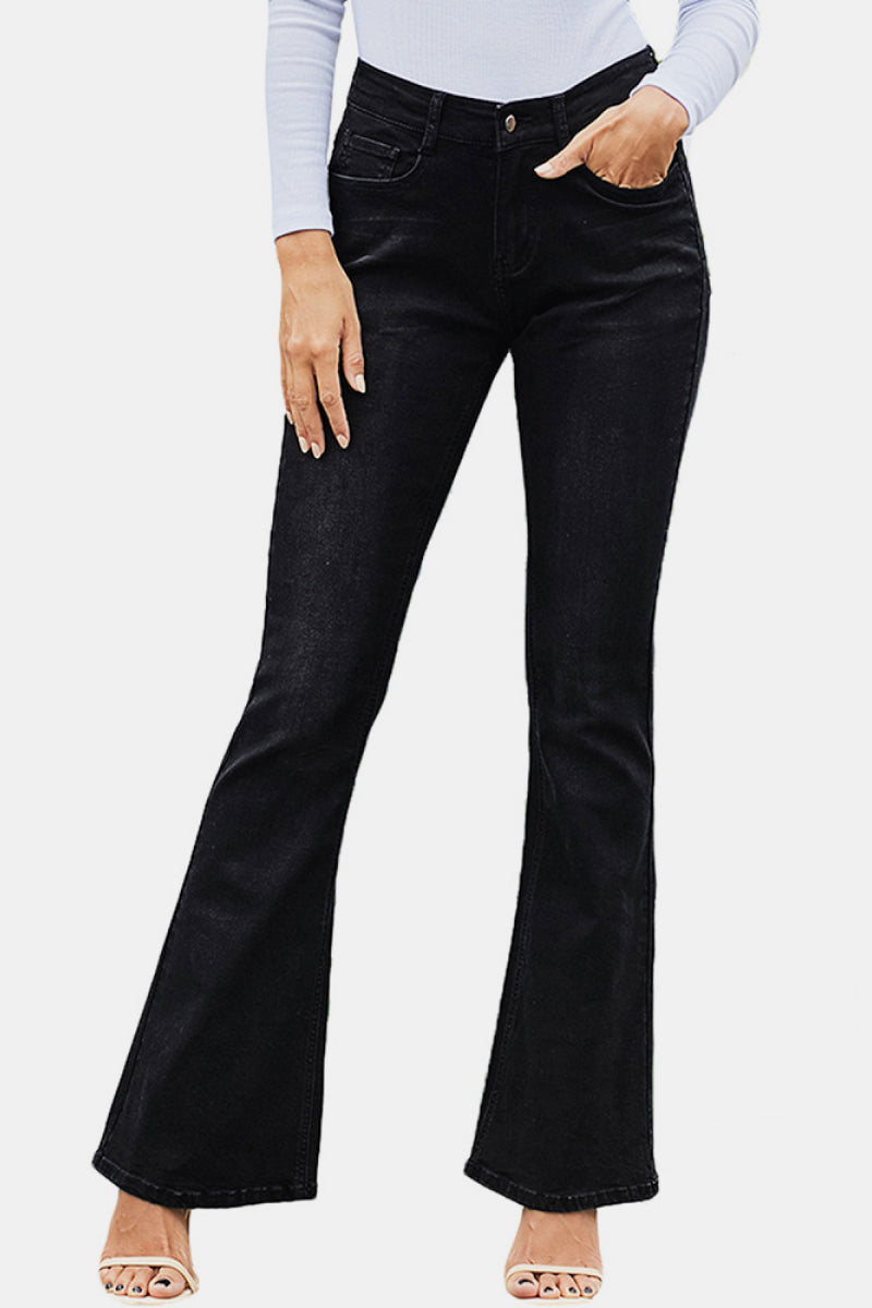 High Rise Flare Skinny Jeans Pimamour