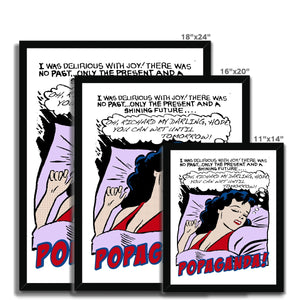 Popaganda Pop Art Vintage Comics 05 Framed Print Pimamour Exclusive Sarcastic & Ironic Lichtenstein-Like Design Pimamour