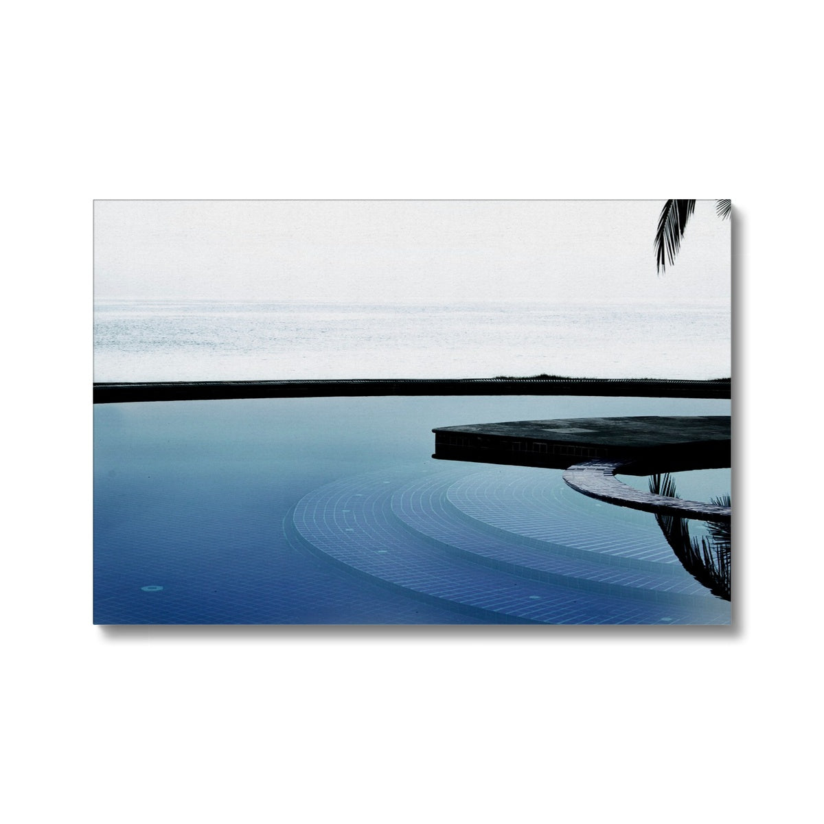 04A The lonely pool and the hidden beach - Cold colors fine art photography print - Printed on  Eco Canvas Pimamour Original Pimamour