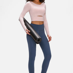 Long Sleeve Cropped Top With Sports Strap Pimamour