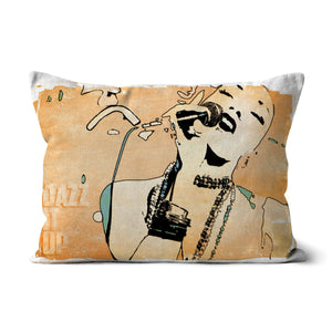 02 Orange Jazz It Up Cushion Pimamour Exclusive Lady Jazz Singer Music Poster Art Pimamour