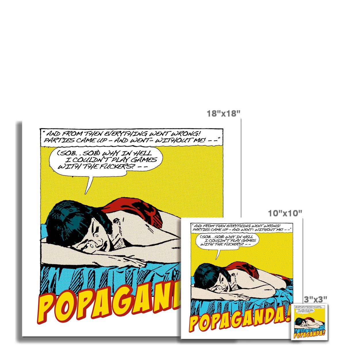 Popaganda Pop Art Vintage Comics 10 C Type Pimamour Exclusive Sarcastic & Ironic Lichtenstein-Like Design Pimamour