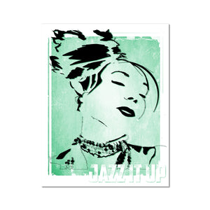 01 Green Jazz It Up Fine Art Print Pimamour Exclusive Lady Jazz Singer Music Poster Art Pimamour