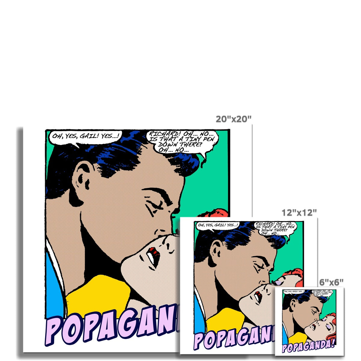 Popaganda Pop Art Vintage Comics 04 Fine Art Print Pimamour Exclusive Sarcastic & Ironic Lichtenstein-Like Design Pimamour