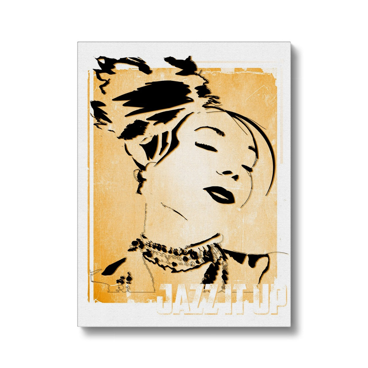 01 Orange Jazz It Up Canvas Pimamour Exclusive Lady Jazz Singer Music Poster Art Pimamour