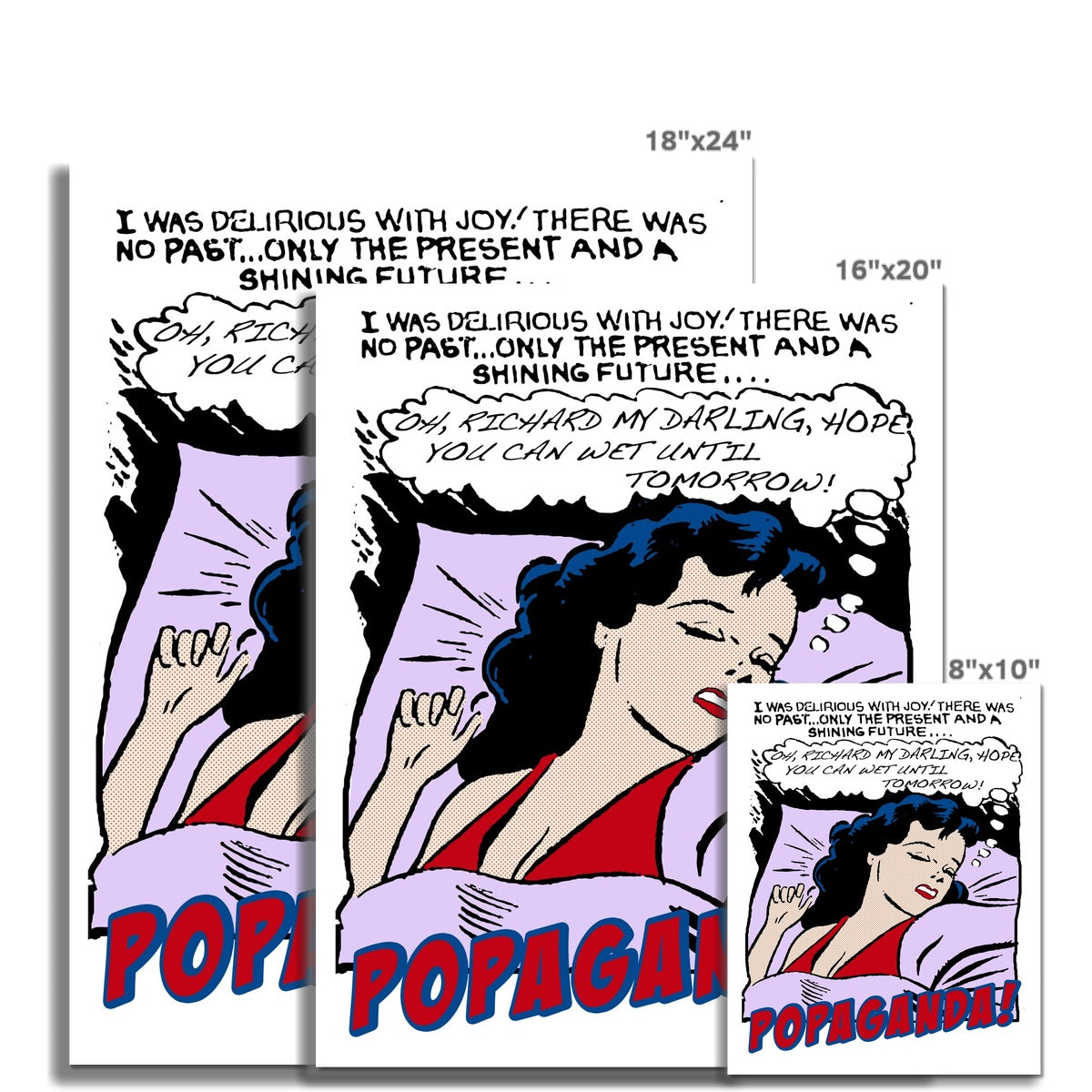 Popaganda Pop Art Vintage Comics 05 Fine Art Print Pimamour Exclusive Sarcastic & Ironic Lichtenstein-Like Design Pimamour