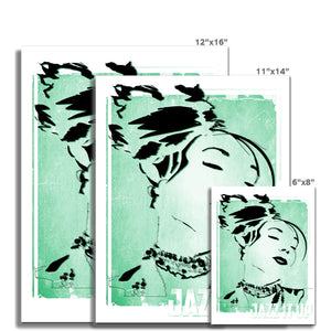 01 Green Jazz It Up Fine Art Print Pimamour Exclusive Lady Jazz Singer Music Poster Art Pimamour