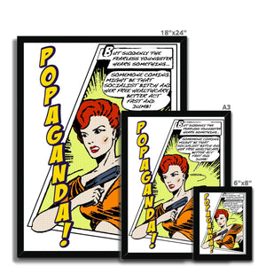 Popaganda Pop Art Vintage Comics 06 Framed Print Pimamour Exclusive Sarcastic & Ironic Lichtenstein-Like Design Pimamour