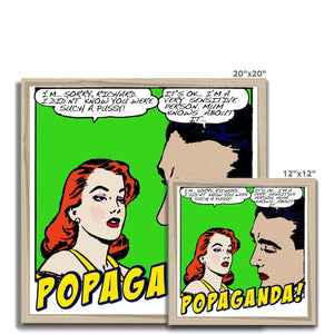 Popaganda Pop Art Vintage Comics 01 Framed Print Pimamour Exclusive Sarcastic & Ironic Lichtenstein-Like Design Pimamour