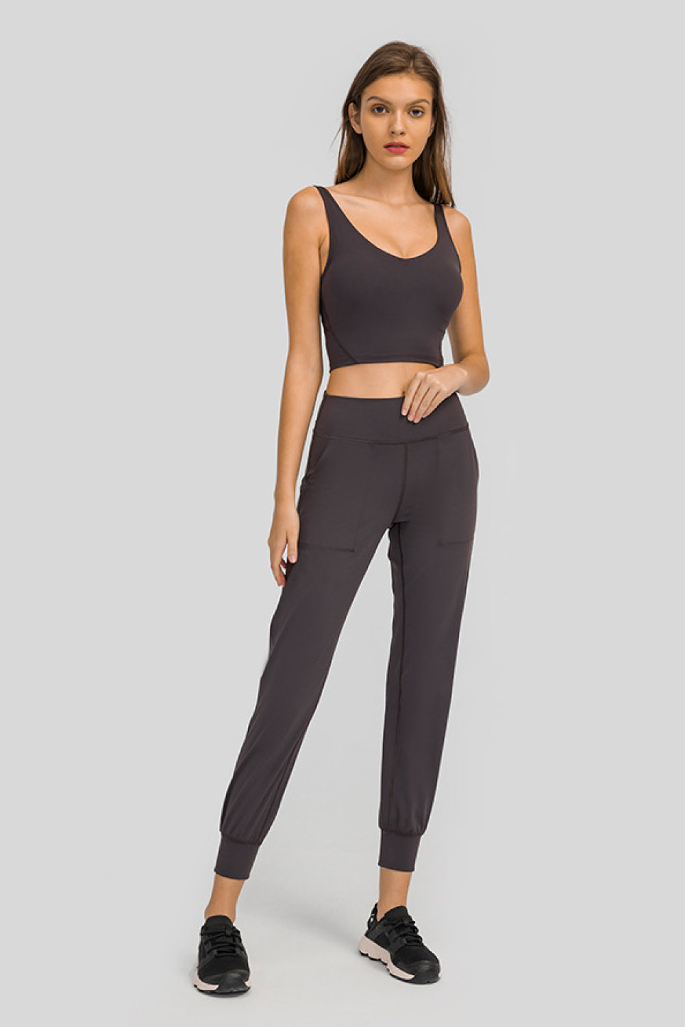 Wide Waistband Slant Pocket Pants Pimamour