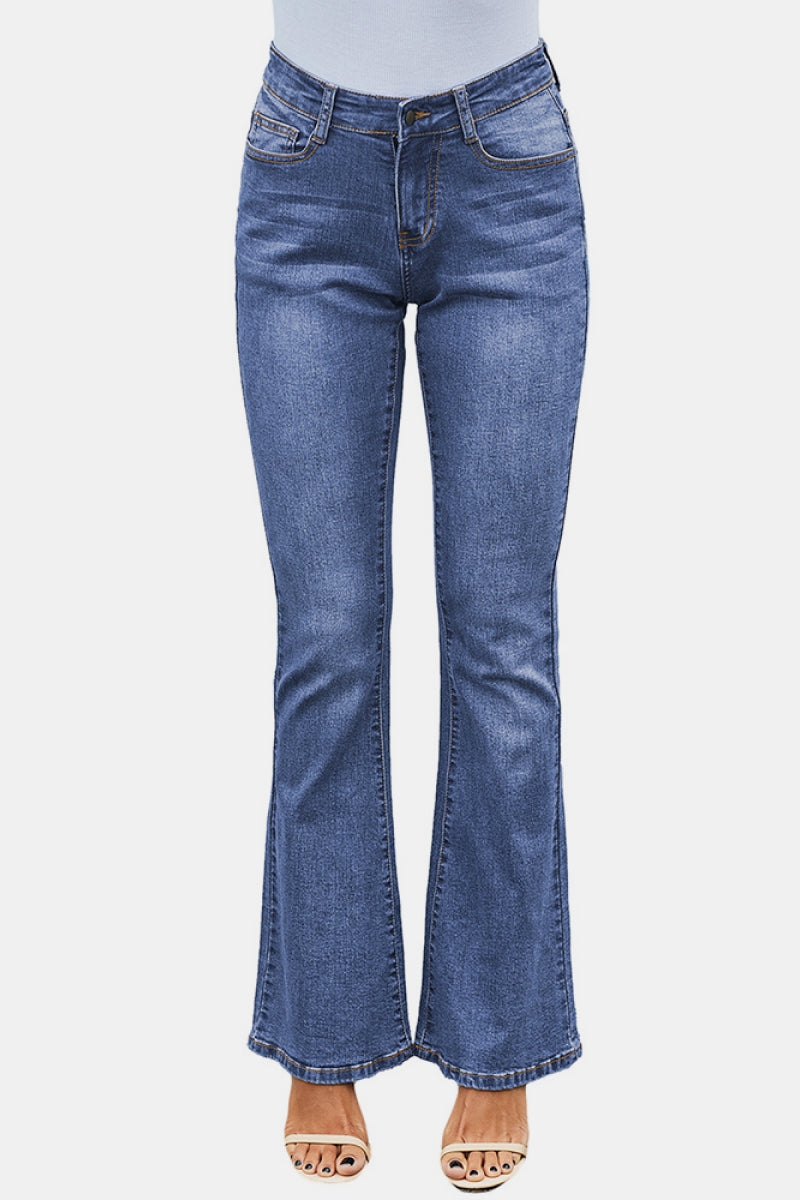 High Rise Flare Skinny Jeans Pimamour