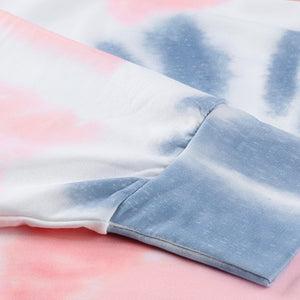 Tie-Dye Boat Neck Batwing Sleeve Tee Pimamour