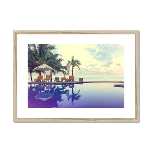 02D The lonely pool, the hidden beach and the palm tree - Color fine art photography print - Printed on  Framed & Mounted Print Pimamour Original Pimamour